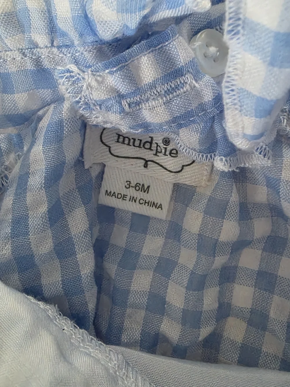 Mud Pie Baby Americana Gingham Bubble Romper 4th of July Embroidered Nautical